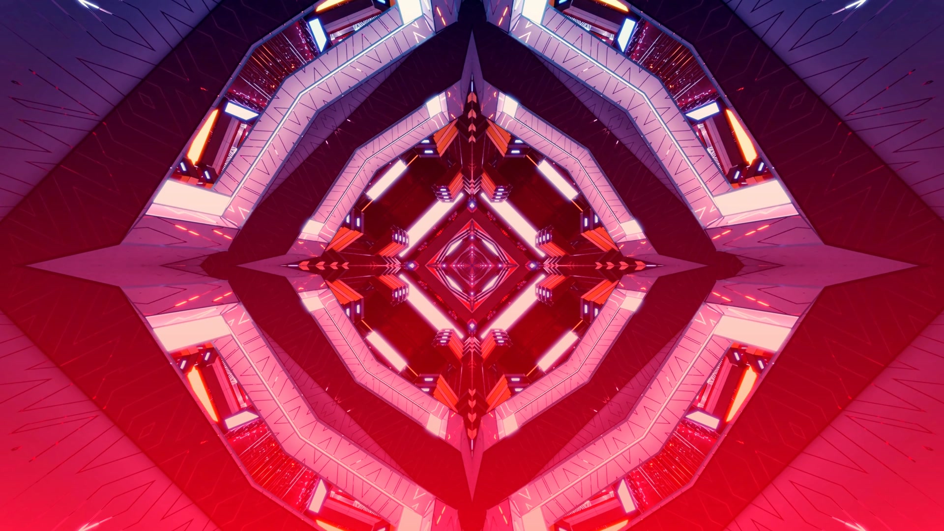 Tolláin Sci-Fi Neon Crimson 4K UHD 60fps VJ Clip