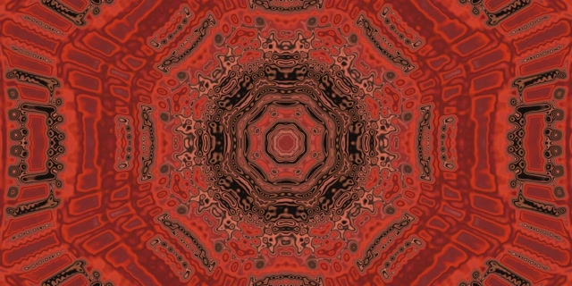 Scáileán Coimeádach Mandala Tollan Neon Dearg 60fps 2:1 Univisium VJ Loop