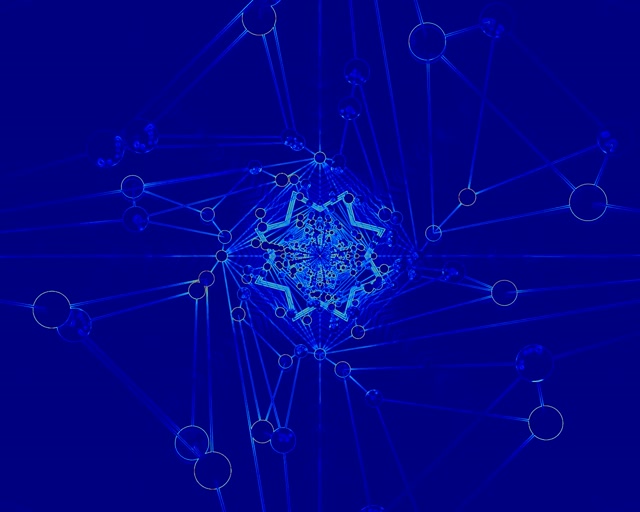 Tollán Neon Gorm Líonra Spárálaí Scáileáin 5:4 tionsclaíoch 60fps VJ Loop