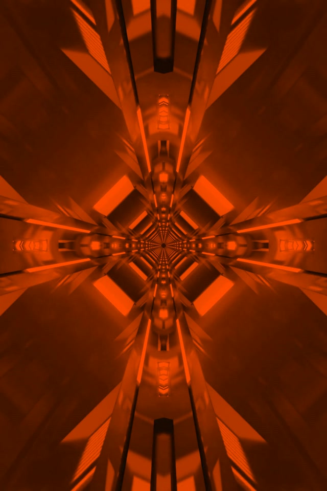 Red Neon Tunnel Kaleidoscope Vortex 2:3 Portrait 60fps Screensaver Loop