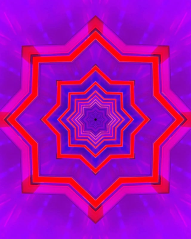 Tollan Neon Réalta 8-Phointe Cuaiseach Corcra Dearg VJ Loop 60fps 4:5 Instagram Spárálaí Scáileáin