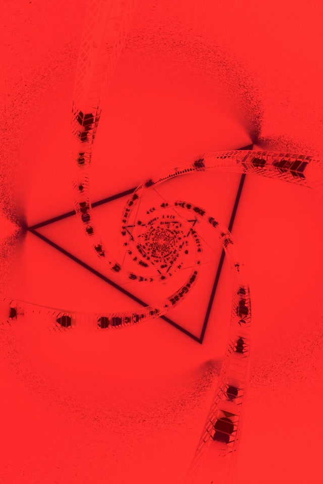 Tollán Neon Dearg Vortex Triantán Spirál 2:3 Portráid Grianghraf 60fps Spárálaí Scáileáin VJLoops