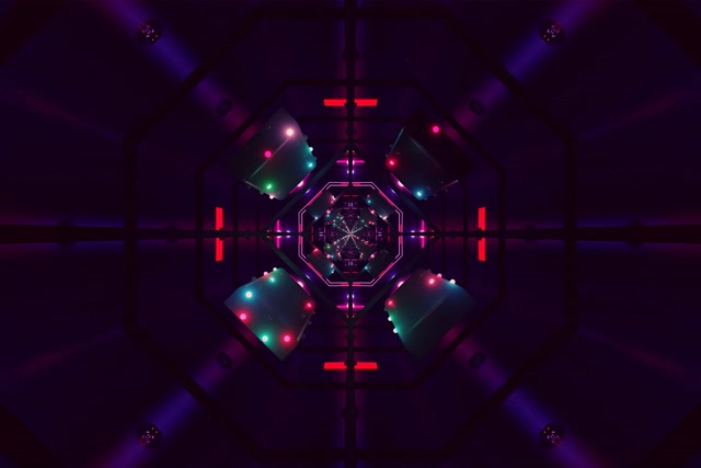 Tollan Neon Spárálaí Scáileáin 3:2 Surface 60fps VJ Loop Soilse Corcra Dearg