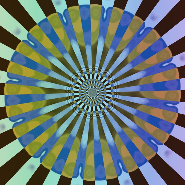 Scáthchomhartha Toiltean Neon Spiral Sunburst Gorm Ór 1:1 Square 60fps VJ Loop