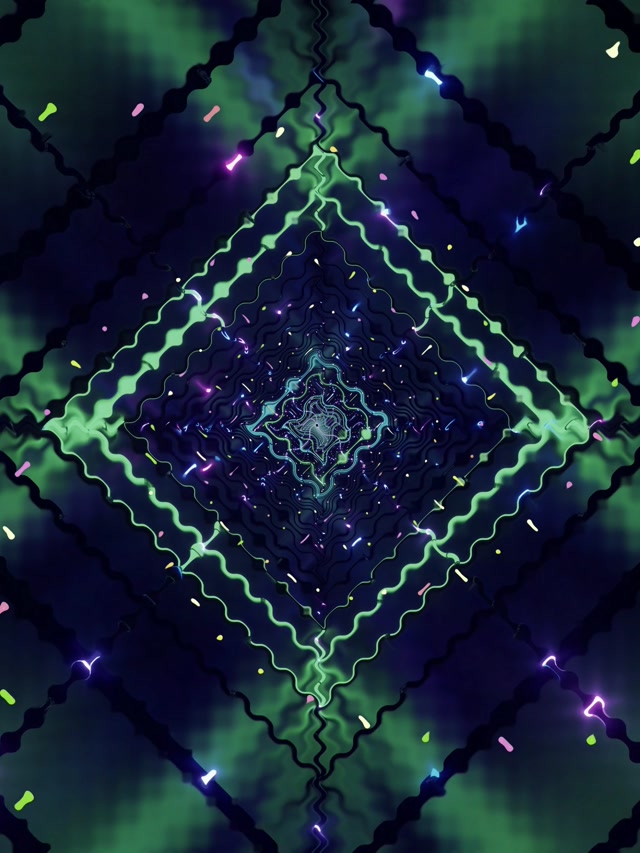 Túinéal Neon Diamant Glas Vortex VJLoops 3:4 iPad Portrait 60fps Scáileánaoir