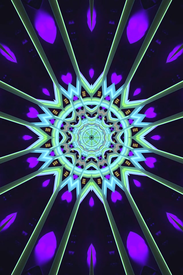 Tollán Neon Réalta Corcra 60fps Spárálaí Scáileáin PC 2:3 Portráid VJ Loop