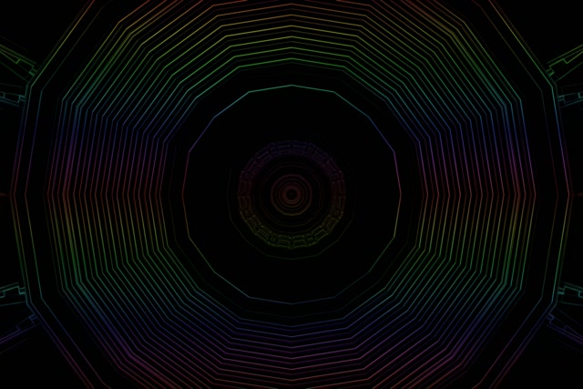 Neon Tunnel Spiraling Octagon Vortex VJ Loop 3:2 Surface 60fps Screensaver