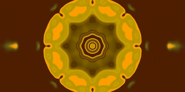 Scáileán Foluain Tonn Neon Orange Mandala 2:1 Univisium 60fps VJ Loop