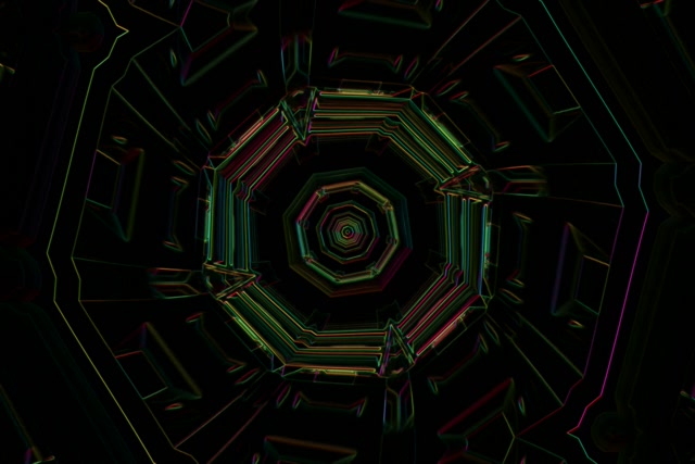 Neon Tunnel Octagon Vortex 3:2 Surface 60fps Screensaver VJ Loop
