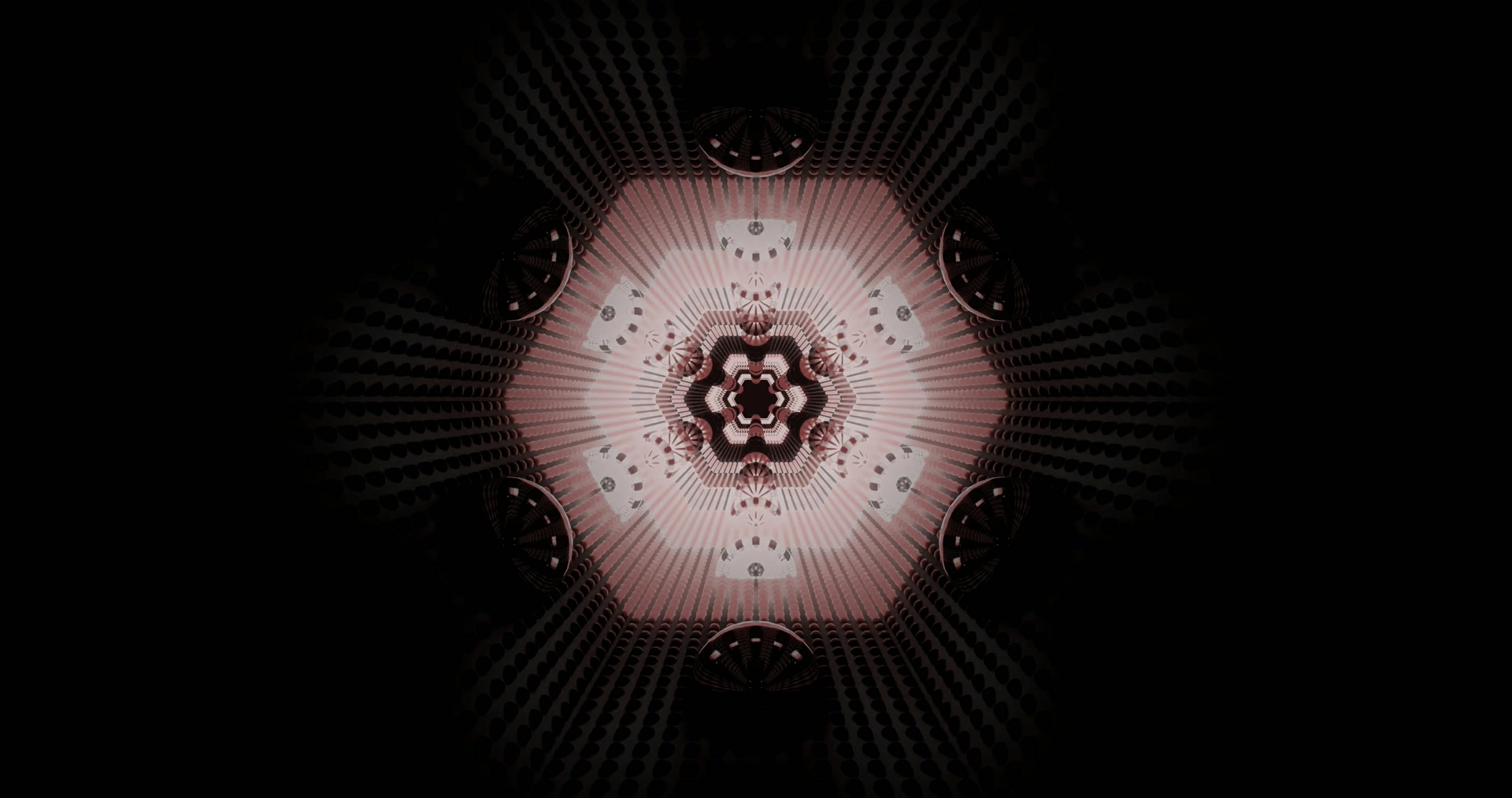 Túnel Neón Mandala Rosa Escura Protector de Pantalla 4K UHD 60fps VJ Loop