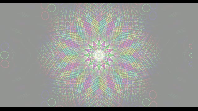 Bucle Caleidoscopio Xeométrico Vibrante - Fondo Movemento Mandala Estrela Colorida Abstracta...