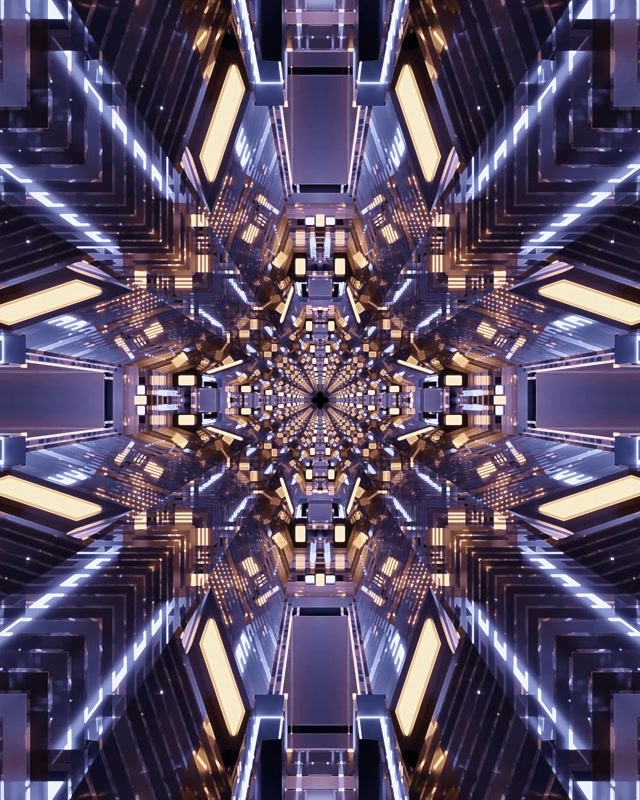 Túnel de Neón Caleidoscopio Fractal Vj Loop 4:5 Instagram 60fps Protector de Pantalla