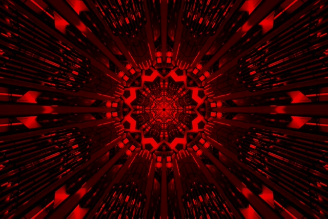 Caleidoscopio Fractal Vermello Túnel de Neón 3:2 Surface 60fps Protector de Pantalla Vj Loop