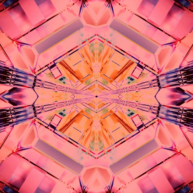 Túnel Neón Rosa Kaleidoscopio Diamante Explosión VJLoops 1:1 Cadrado 60fps Protector de Pantalla