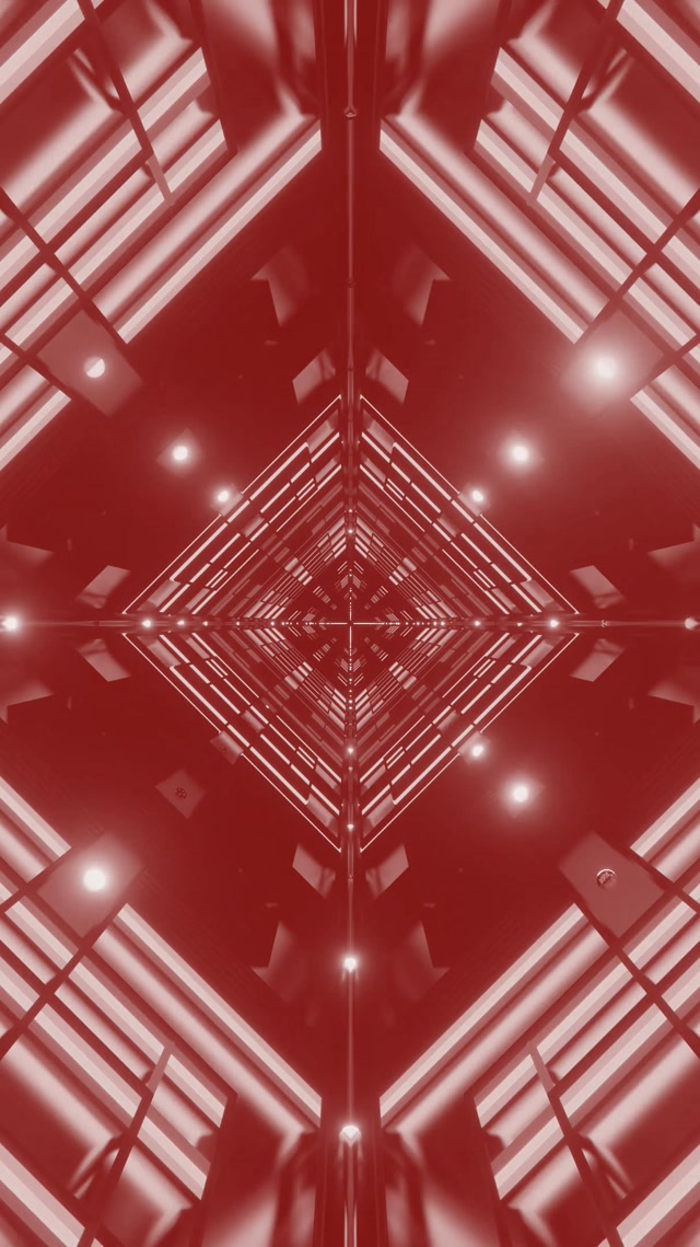 Túnel Neón Vermello Vórtice Diamante Vj Loop 9:16 Reels 60fps Protector de Pantalla