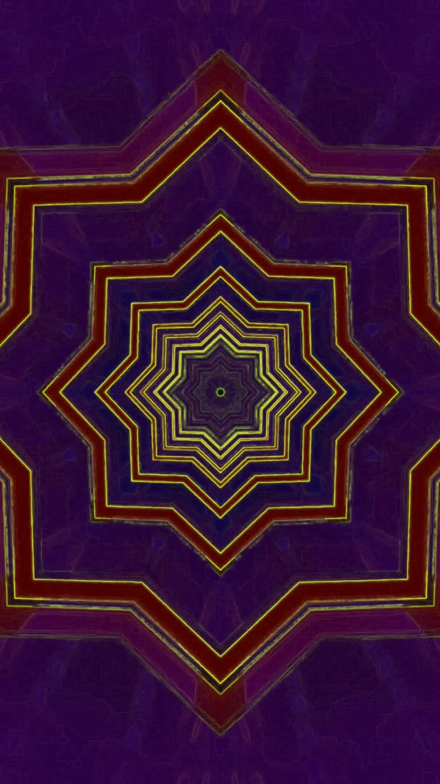 Túnel Neón Vórtice Estrela 8 Puntas Púrpura Vermello 9:16 Reels 60fps Protector de Pantalla VJLoops