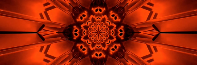 Túnel Neón Vermello Mandala Protector de Pantalla 3:1 Triple Ancho 60fps VJLoops