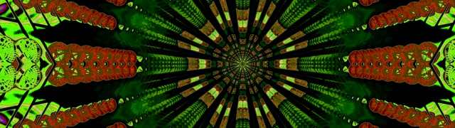 Túnel Neón Vermello Kaleidoscopio Explosión VJ Loop 32:9 Super Ultraancho 60fps Protector de pantalla
