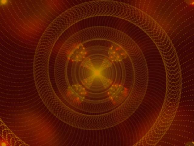 Túnel Neón Vórtice Orbe Espiral Dourada VJ Loop 4:3 Clásico 60fps Salvapantallas