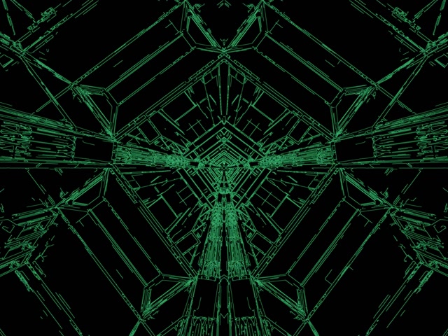 Túnel Neón Verde Fractal Protector de Pantalla 4:3 Clásico 60fps VJLoops PC