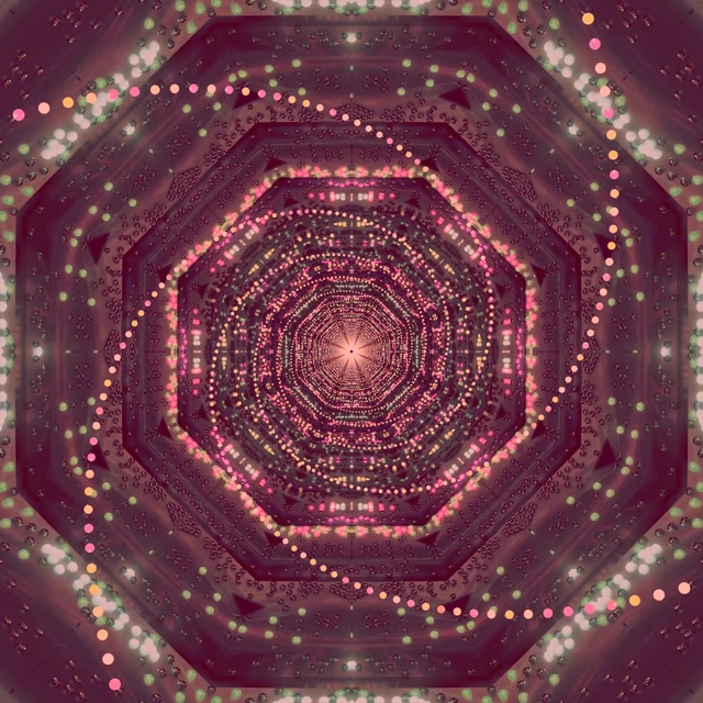 Túnel Neón Protector de Pantalla 1:1 Cadrado 60fps Puntos Rosas VJ Loop PC Portátil