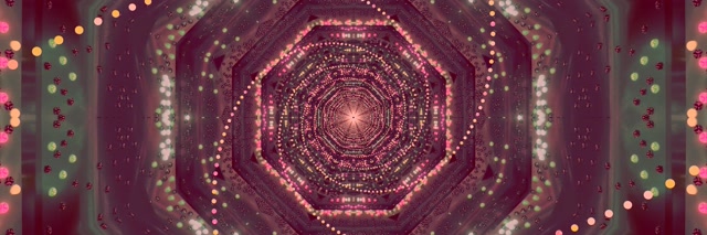 Octógono Rosa Túnel Neón Protector de Pantalla 3:1 Triple Ancho 60fps VJ Loop