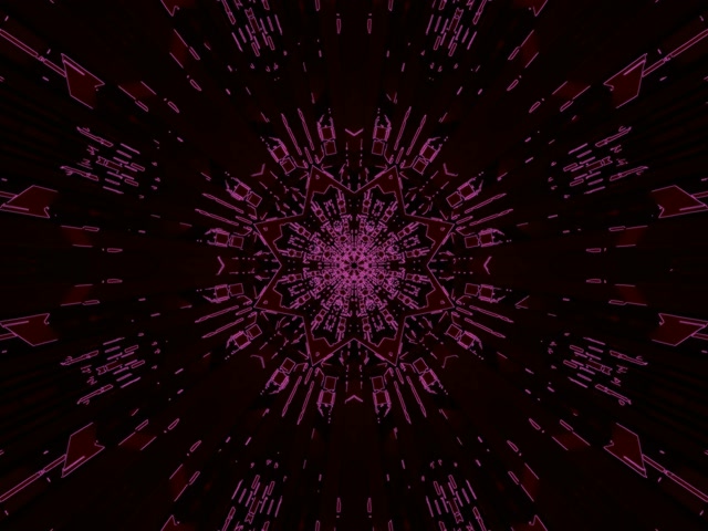 Túnel Neón Rosa Fractal Mandala 4:3 Clásico 60fps Protector VJ Loop