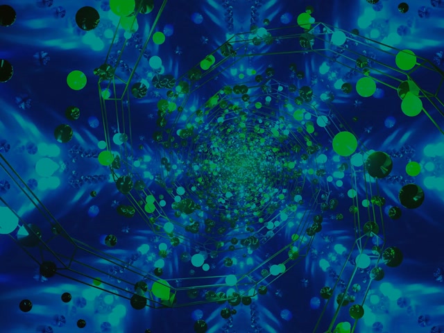 VJLoops Túnel Neón Espiral Bokeh Verde Azul 4:3 Clásico 60fps Salvapantallas