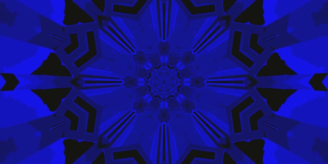 Túnel Neón Azul Caleidoscopio Estrela VJ Loop 2:1 Univisium 60fps Protector de Pantalla