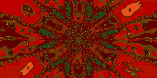 Túnel Neón Hexágono Dourado Carmesí VjLoops 2:1 Univisium 60fps Protector de Pantalla