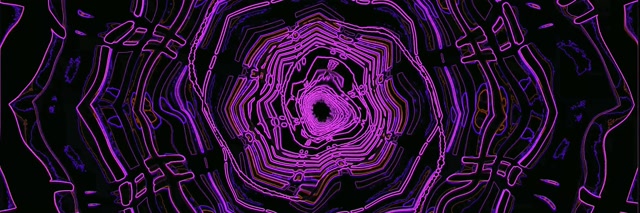 Túnel Neón Púrpura Protector de Pantalla 3:1 Triple Ancho 60fps VJLoops PC