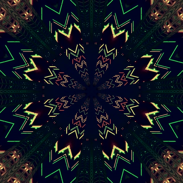 Túnel de Neón Estrela Verde Salvapantallas 1:1 Cadrado 60fps VJLoops PC Laptop