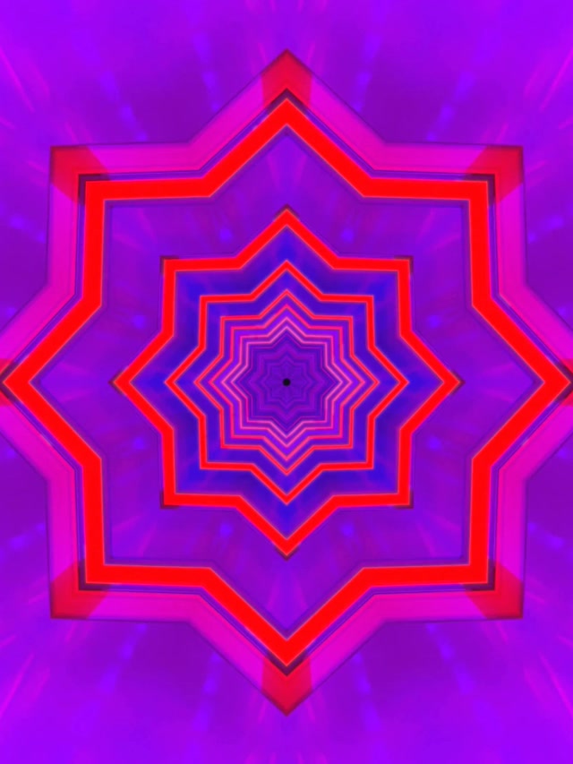 Túnel Neon Vórtice Estrela Vermella Púrpura VJ Loop 60fps 3:4 iPad Retrato Protector de Pantalla