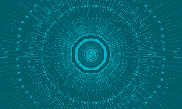 Túnel Neón Octógono Turquesa VJLoops 5:3 Ancho 60fps Protector de Pantalla