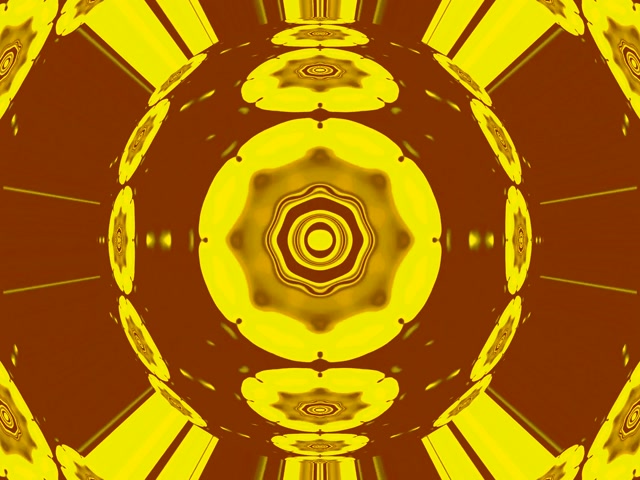 Vj loop Túnel Neon Mandala Dourada Estrela 4:3 Clásico 60fps Protector de Pantalla