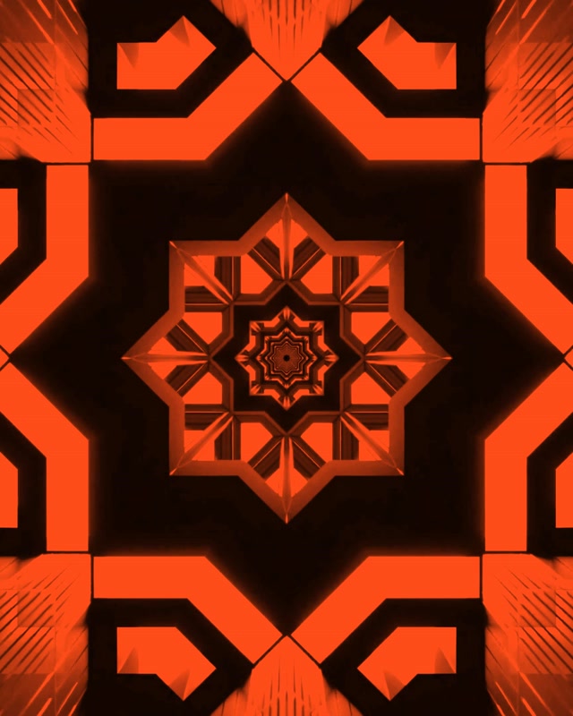 Túnel Neon Laranxa Estrela Xeométrica VJ Loop 4:5 Instagram 60fps Protector de Pantalla