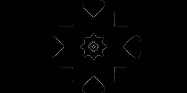 Túnel Neón Escuro Copo de Neve Mandala Vj Loop 2:1 Univisium 60fps Salvapantallas