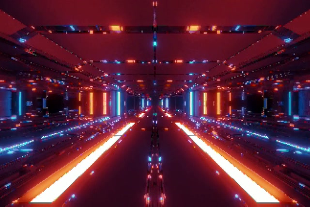 Túnel de Neón VJ Loop 60fps 3:2 Surface Grella Vermella Azul Protector de Pantalla