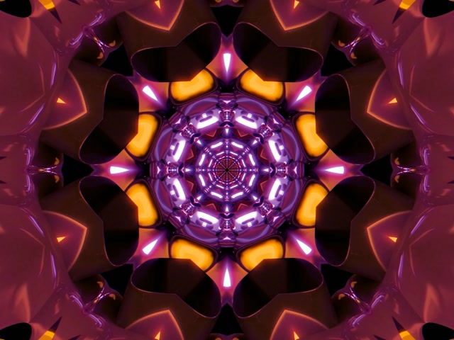 Túnel de Neón Morado Laranxa Caleidoscopio Protector de Pantalla 4:3 Classic 60fps VJ Loop