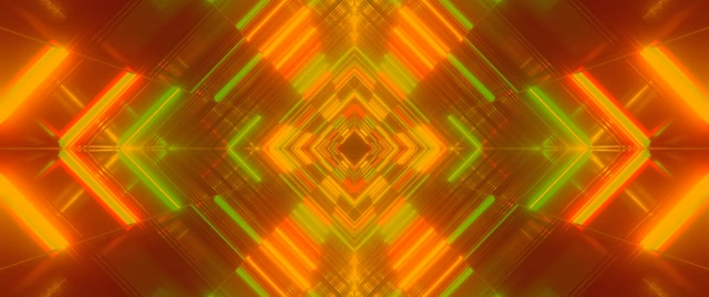 Túnel Neón Vórtice Diamante Vermello Laranxa VJ Loop 2.39:1 Cinemascope 60fps Protector de Pantalla