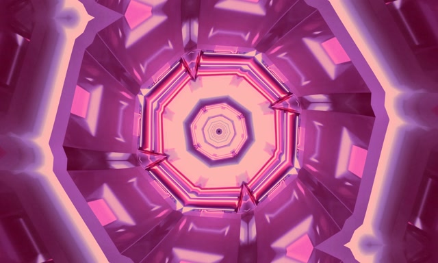 Túnel Neón Rosa Octógono Vórtice VJ Loop 5:3 Ancho 60fps Protector de Pantalla