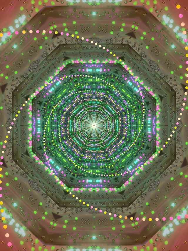 Túnel de Neón Octógono Verde Rosa Protector de Pantalla 3:4 iPad Portrait 60fps VJ Loop