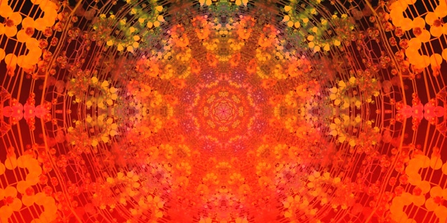 Kaleidoscopio Fractal Vermello Ardente Túnel Neón VJLoops 2:1 Univisium 60fps Protector de Pantalla