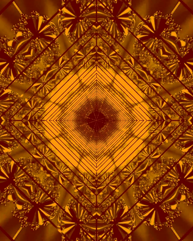 Túnel Neón Dourado Fractal 60fps Protector de Pantalla 4:5 Instagram Vj Loop