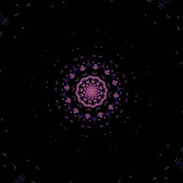 Túnel Neón Mandala Fractal Morado Vj Loop 1:1 Square 60fps Protector de Pantalla