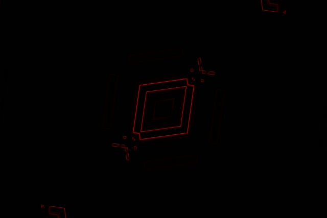 Túnel de Neón Vermello VJ Loop 3:2 Surface 60fps Protector Vórtice Diamante