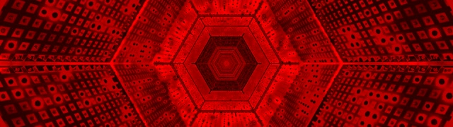 32:9 Ultraancho Túnel de Neón Escarlata 60fps Túnel Hexágono Recursivo Salvapantallas Vj clip