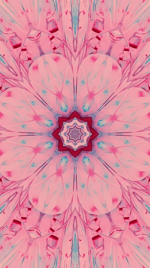 Túnel Neón Calidoscopio Floral Rosa VJLoops 9:16 Reels 60fps Protector de Pantalla