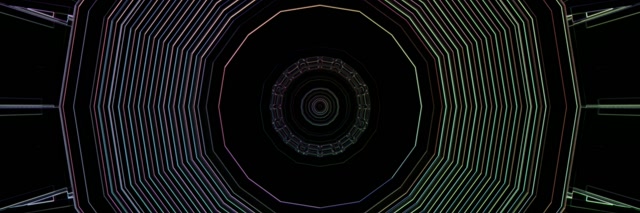 Concentric Neon Tunnel | 3:1 Triple Wide 60fps VJ Loop Screensaver