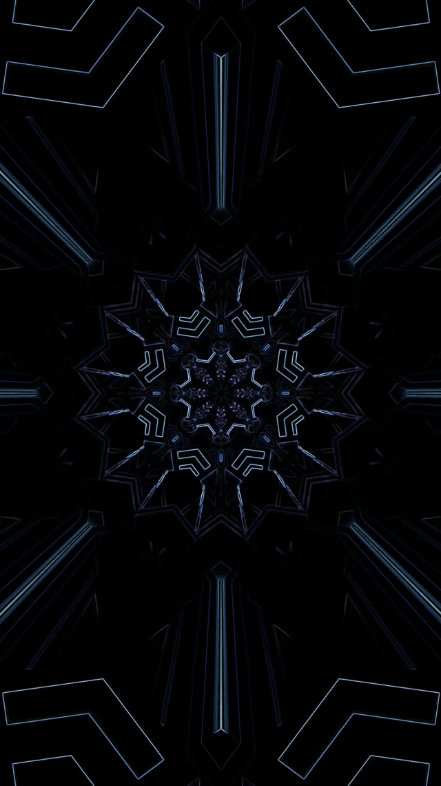Túnel Neón Azul Caleidoscopio Estrela Vj Loop 9:16 Reels 60fps Protector de Pantalla